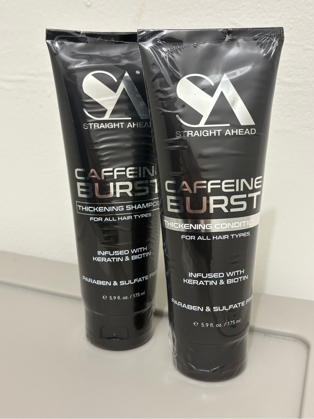 Straight Ahead-Caffeine Burst Thickening Shampoo & Conditioner - Black